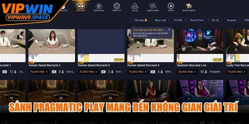 Sảnh Pragmatic Play mang đến cho hội viên VIPWIN không gian giải trí đỉnh cao